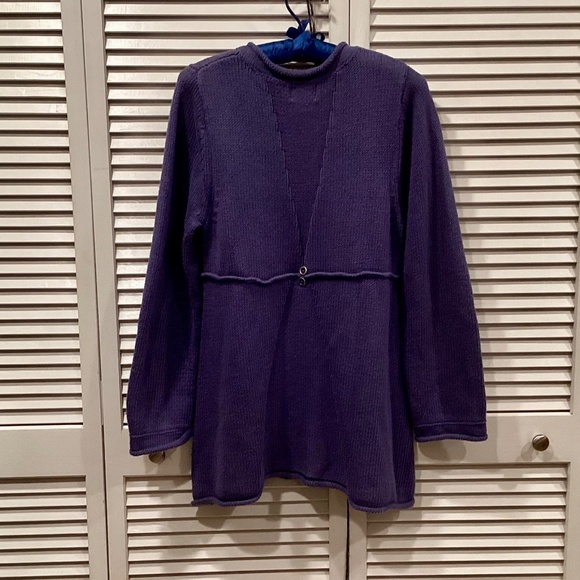 Pure Handknit 100% Cotton Blue Sweater XS/S - Picture 4 of 6